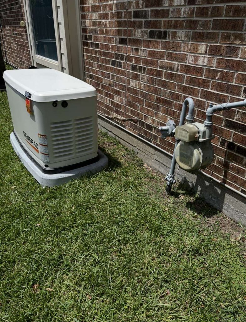 A generator and gas line
