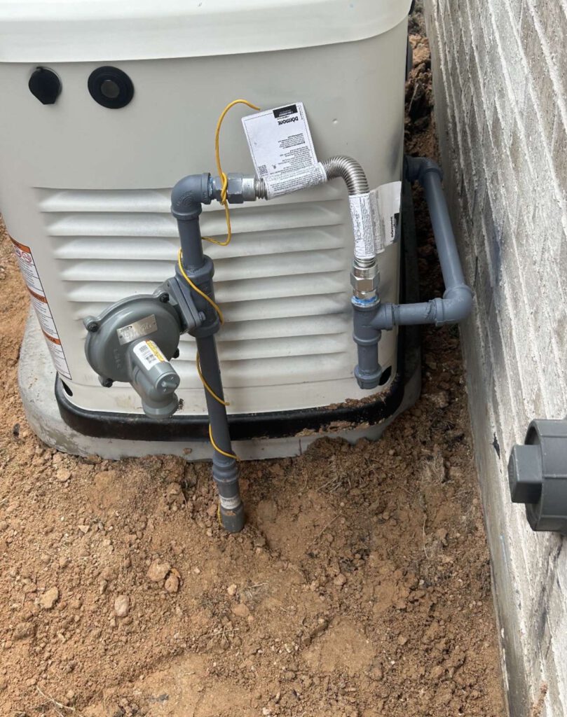 A generator and gas line