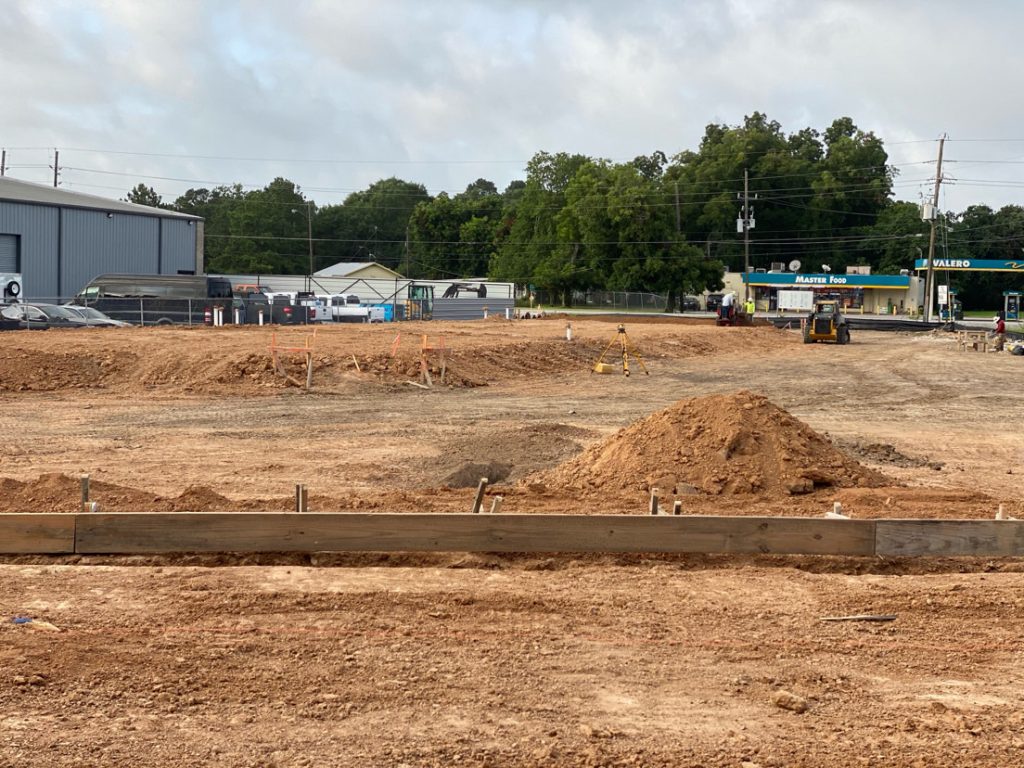 A commercial warehouse under construction