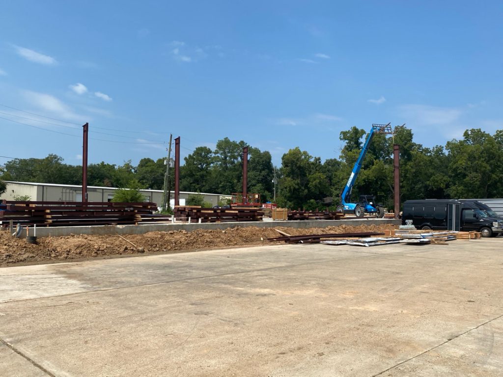 A commercial warehouse under construction
