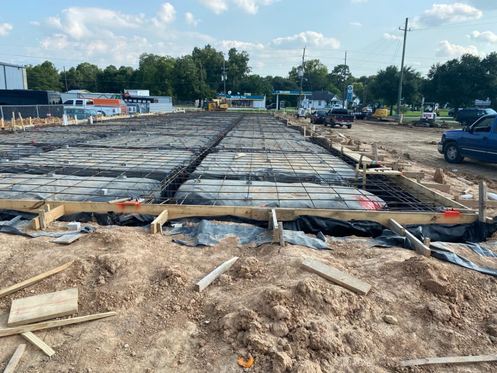 A foundation under construction