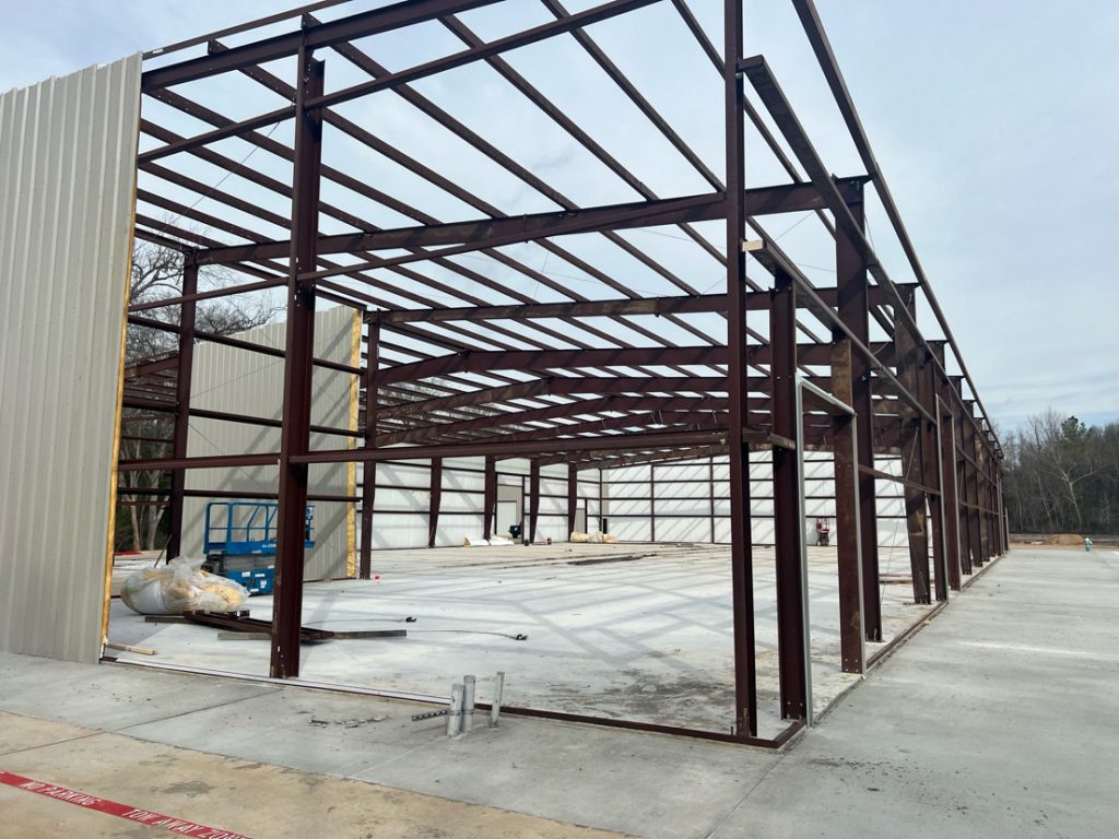 A commercial warehouse under construction