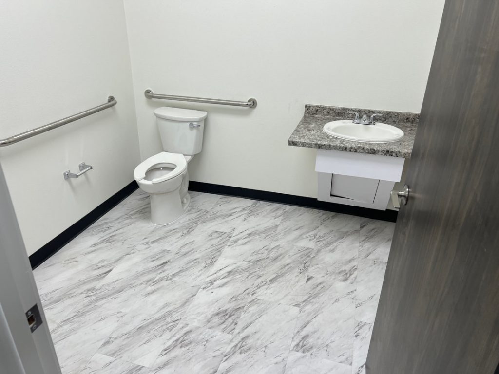 A modern and bright restroom